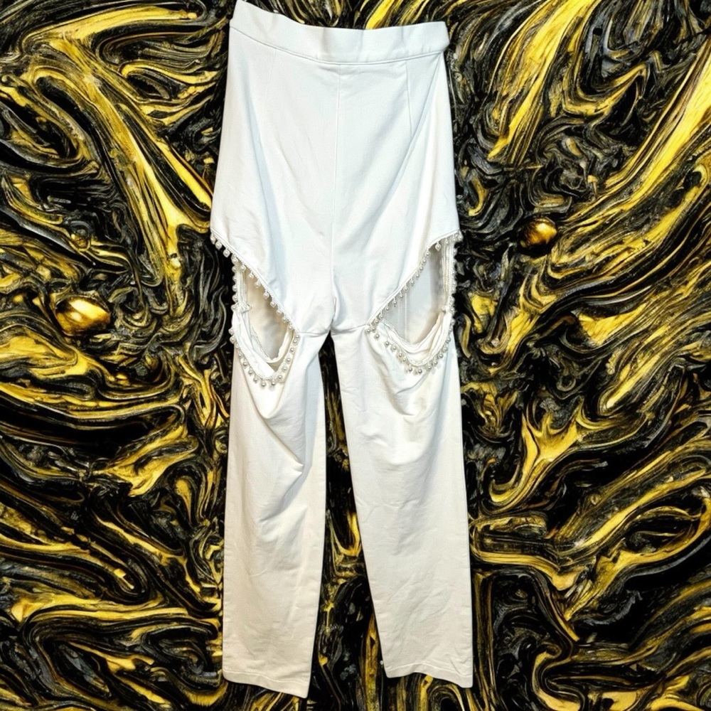 Blithe Los Angeles Size Small White Open Knee Pea… - image 2